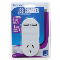 product-PT1USB - 2 Outlet USB Charger with Mains Power Outlet