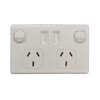 product-Dual Pole Powerpoint with USB Charger (Black)