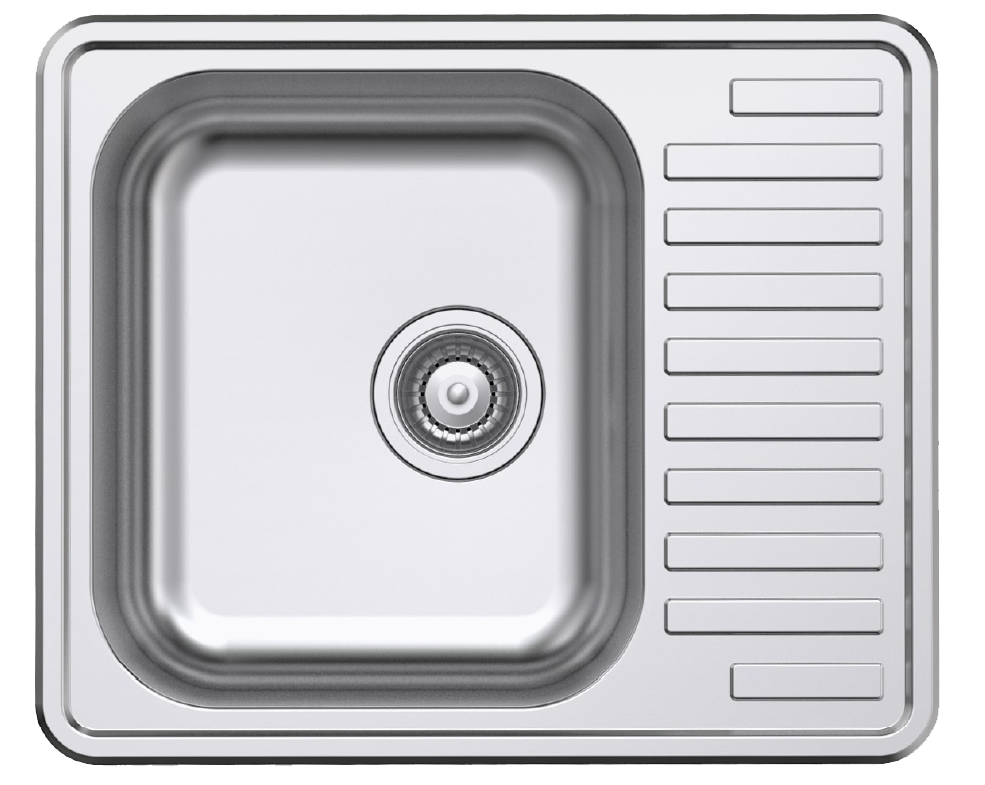 hidden-NCE 585mm One Piece Square Sink with Off-centre Drain
