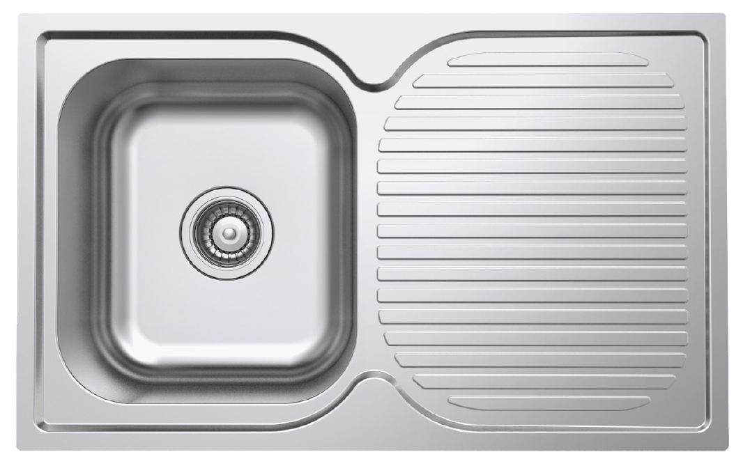 hidden-NCE 780mm One Piece Square Sink with Centre Drain