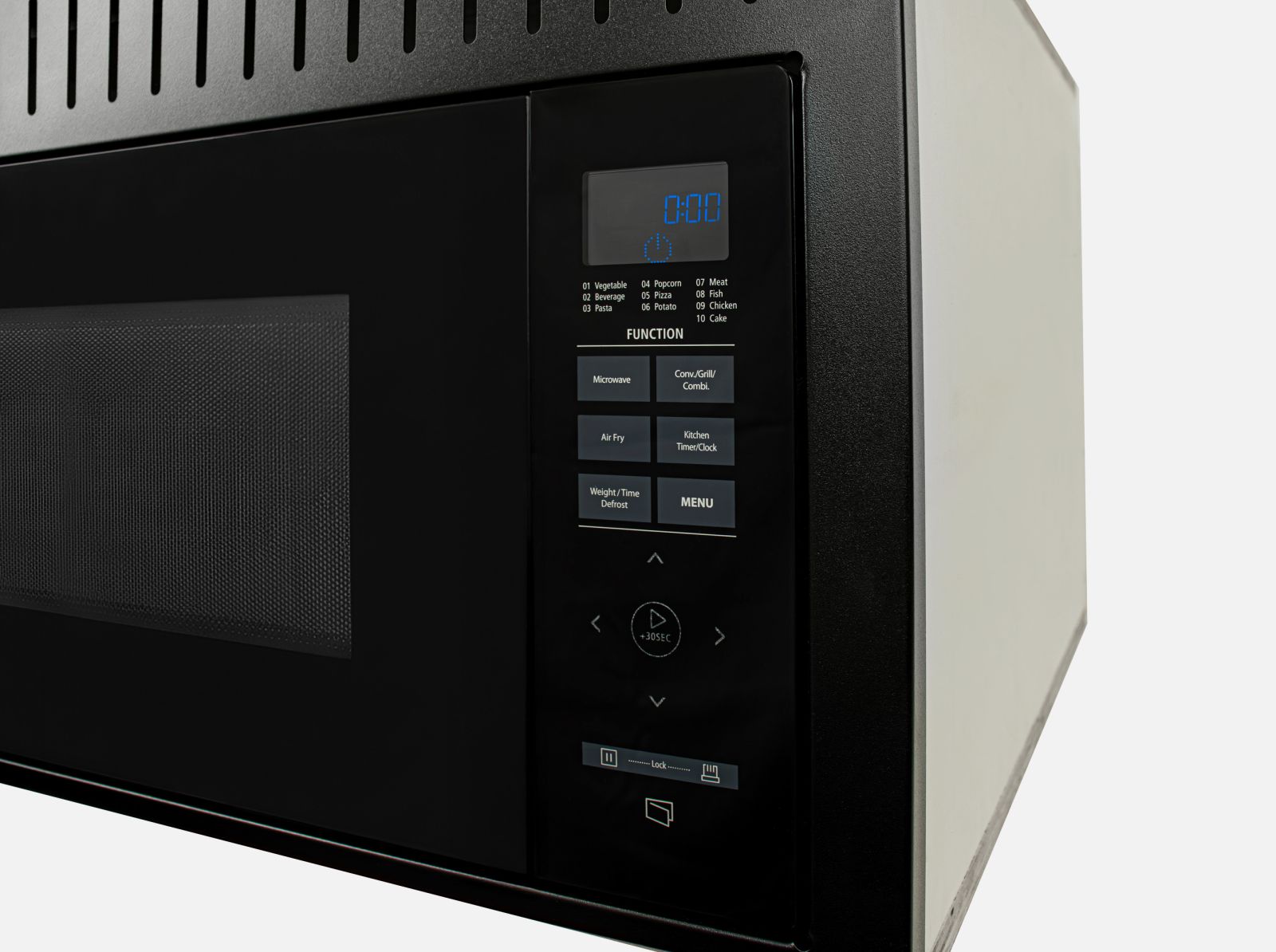 NCE convection microwave illuminated control panel with preset programs