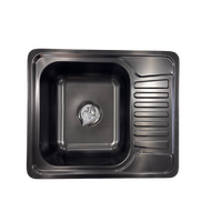 NCE Nano Black Sink 588x496x180mm Rolled Edge
