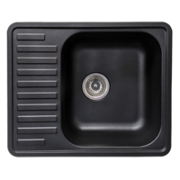 NCE 585mm One Piece Black Square Sink with Drain