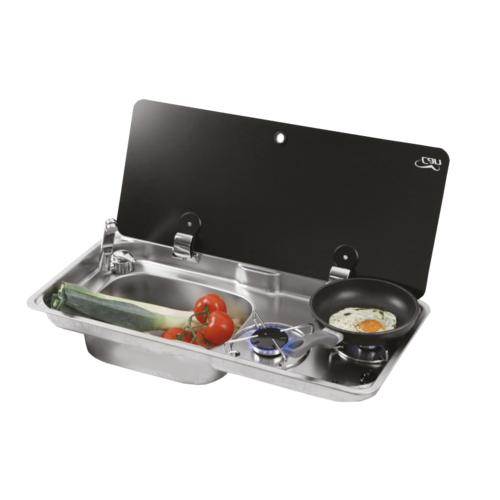 CAN 2 Burner Gas Stove & Sink Left