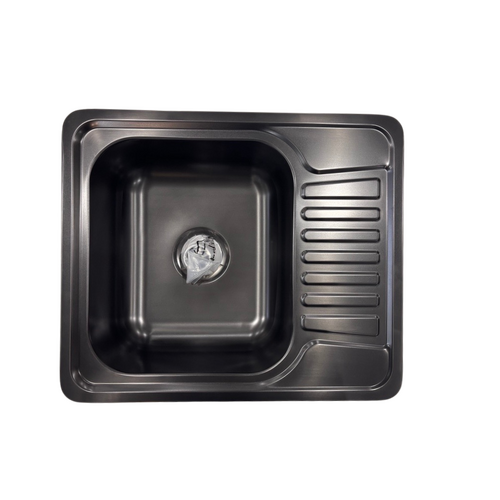 NCE Nano Black Sink 588x496x180mm Rolled Edge