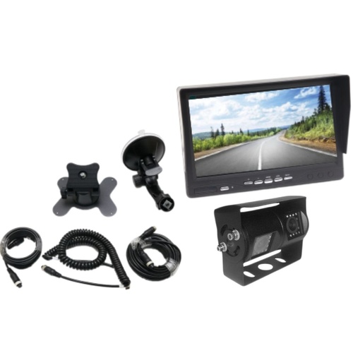 NCE Dual Reverse Camera with 7" Monitor and 15m Lead Black
