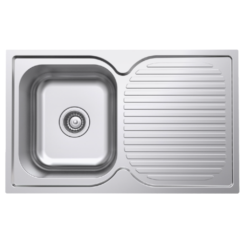 NCE 780mm One Piece Square Sink with Centre Drain