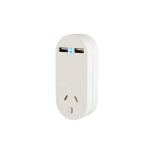 PT1USB - 2 Outlet USB Charger with Mains Power Outlet